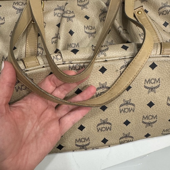 MCM Beige Monogram Tote - Picture 8 of 9